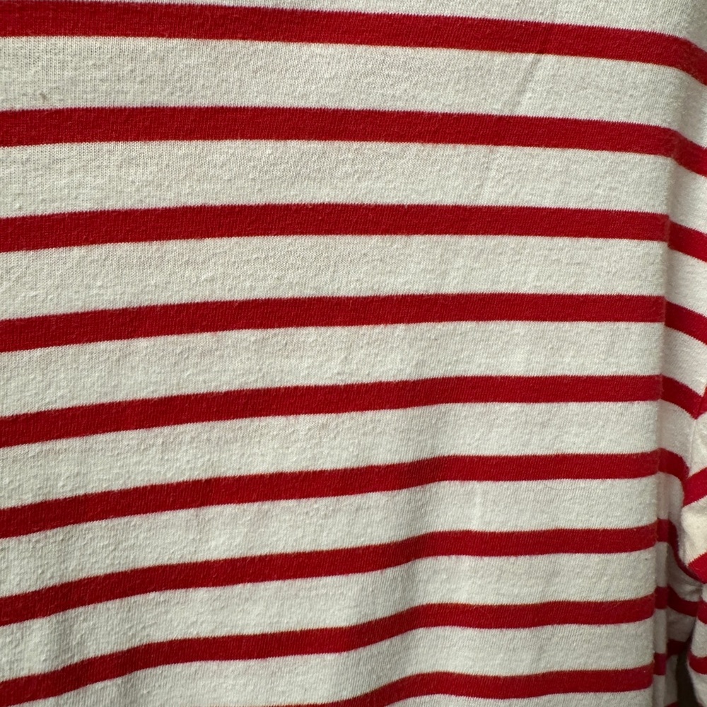 Saint James Red and White Striped Long Sleeve Tee - Picture 6 of 9